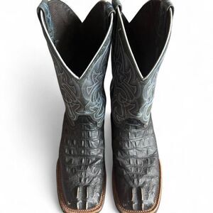 Cavender's Men's Black Hornback Alligator Print Western Boots Size 8